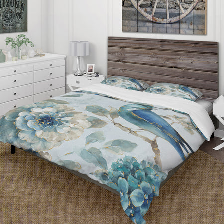 Indigold Watercolor Lovely bird II - Cottage Duvet Cover Set