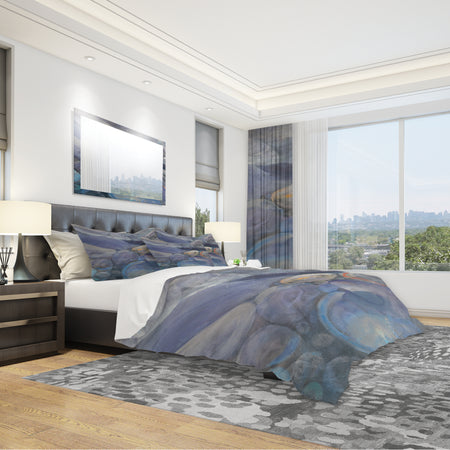 Into the Indigo Stream II - Geometric Duvet Cover Set