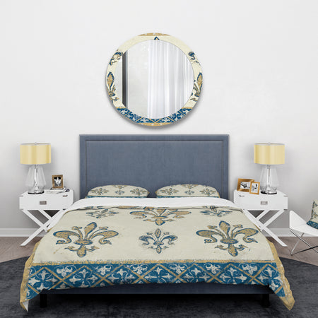 Fleur de Lis Gold Pattern - Glam Duvet Cover Set