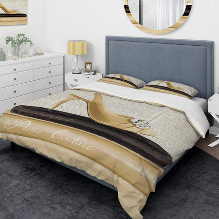 Gold Fashion High Hells I - Glam Duvet Cover Set