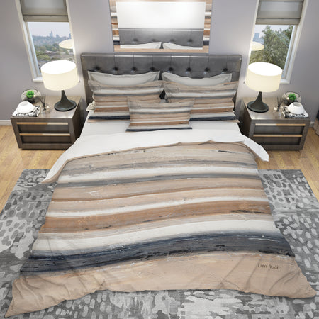 Geometric Circle Natural Balance III - Geometric Duvet Cover Set