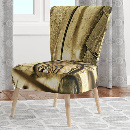 Architectural Detail Of Paris In Winter - Upholstered Mid-Century Accent Chair