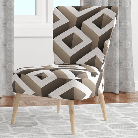 Boxes Illustration - Upholstered Scandinavian Accent Chair