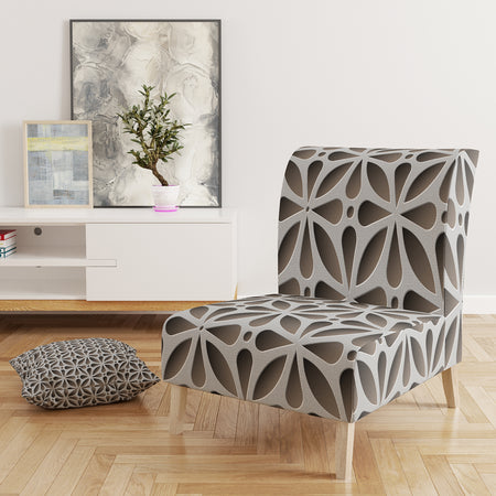 Grey Abstract Pattern - Upholstered Scandinavian Accent Chair