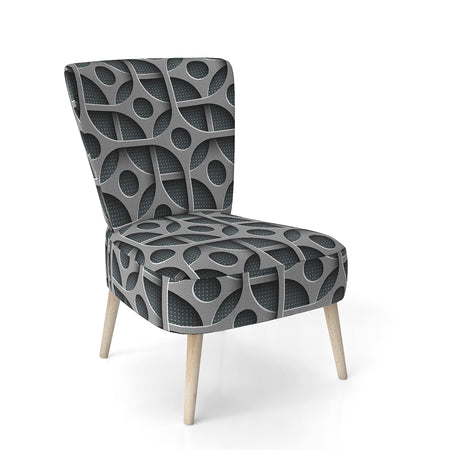 Squares Pattern - Upholstered Scandinavian Accent Chair