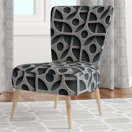 Squares Pattern - Upholstered Scandinavian Accent Chair