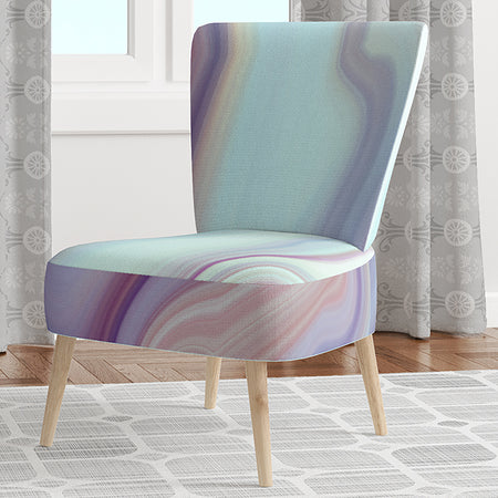Marbled Liquid Agate Colours - Upholstered Modern Accent Chair