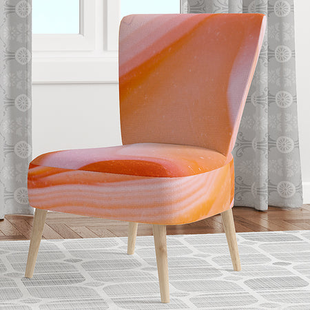 Mineral Orange Agate - Upholstered Mid-Century Accent Chair