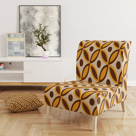 Retro Ornamental Design V - Upholstered Mid-Century Accent Chair
