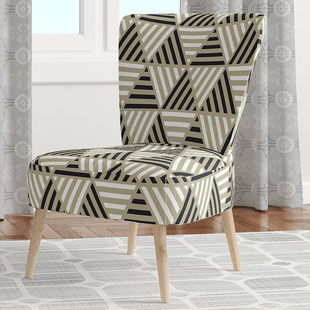 Triangular Retro Design VIII - Upholstered Mid-Century Accent Chair