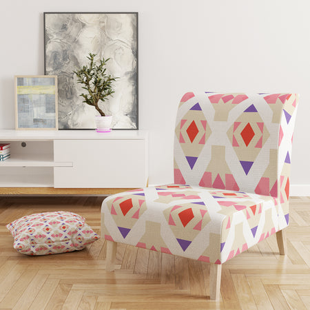 Triangular Retro Design VII - Upholstered Mid-Century Accent Chair