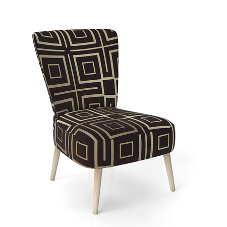 Golden Luxury Metallic Geometrics XII - Upholstered Mid-Century Accent Chair