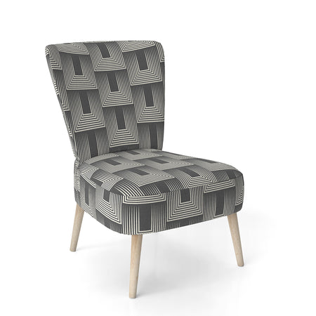 Mimimal Black And White Design I - Upholstered Mid-Century Accent Chair