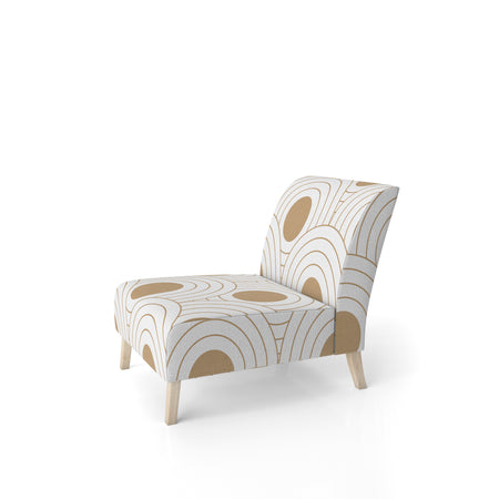 Circular Retro Design - Upholstered Mid-Century Accent Chair
