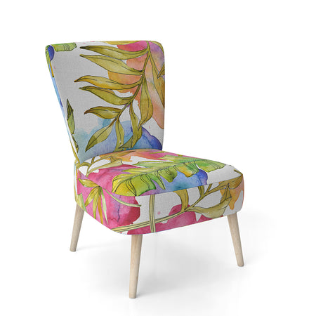 Tropical Foliage IV - Upholstered Mid-Century Accent Chair