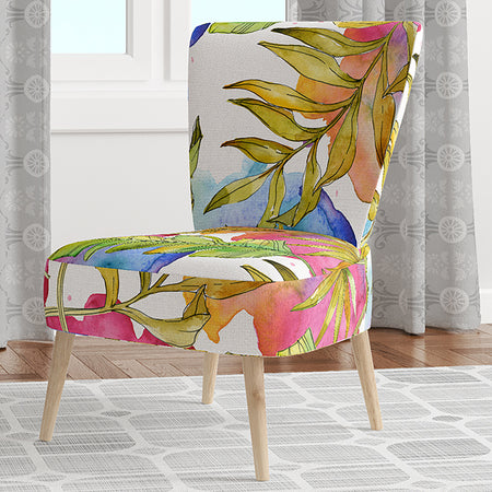 Tropical Foliage IV - Upholstered Mid-Century Accent Chair