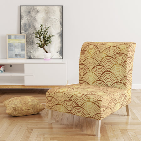 Golden Clouds In The Sky - Upholstered Mid-Century Accent Chair