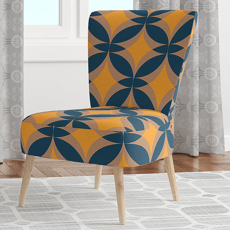 Abstract Retro Design III - Upholstered Mid-Century Accent Chair