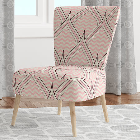 Retro Ornament With Decorative Elements - Upholstered Mid-Century Accent Chair