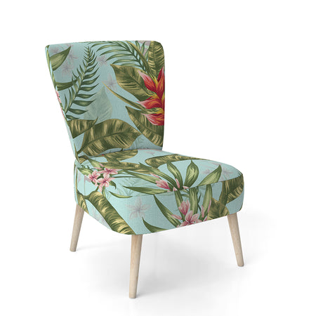 Tropical Foliage II - Upholstered Mid-Century Accent Chair