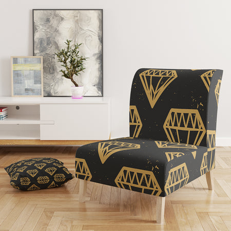 Vintage Golden Diamonds - Upholstered Mid-Century Accent Chair