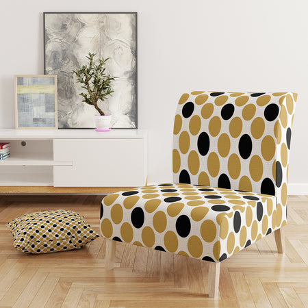 Golden Polka Dot - Upholstered Mid-Century Accent Chair