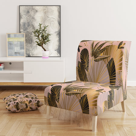 Golden Foliage III - Upholstered Mid-Century Accent Chair