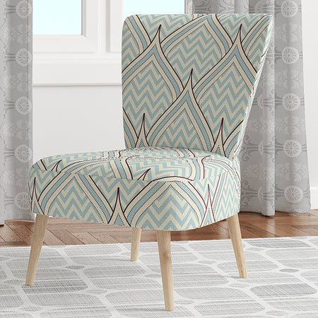 Ornament With Decorative Elements. - Upholstered Mid-Century Accent Chair