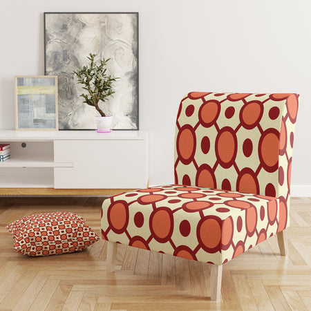 Abstract Retro Geometrical Design IX - Upholstered Mid-Century Accent Chair