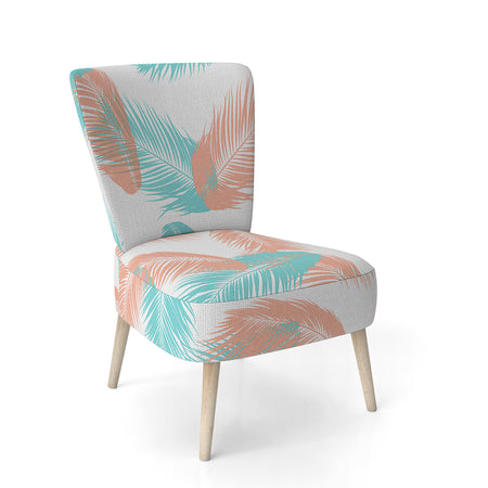 Retro Tropical Foliage II - Upholstered Mid-Century Accent Chair
