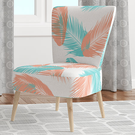 Retro Tropical Foliage II - Upholstered Mid-Century Accent Chair