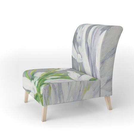 Flower Cleome Splash II - Upholstered Tranditional Accent Chair