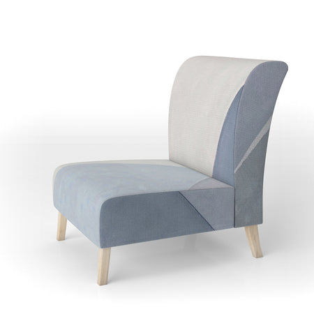 Purple Geometric Bridge II - Upholstered Mid-Century Accent Chair