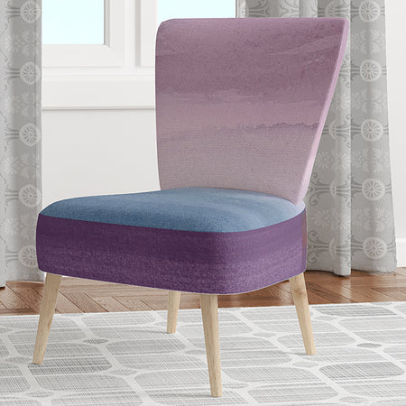 Purple Rock Landscape III - Upholstered Shabby Chic Accent Chair