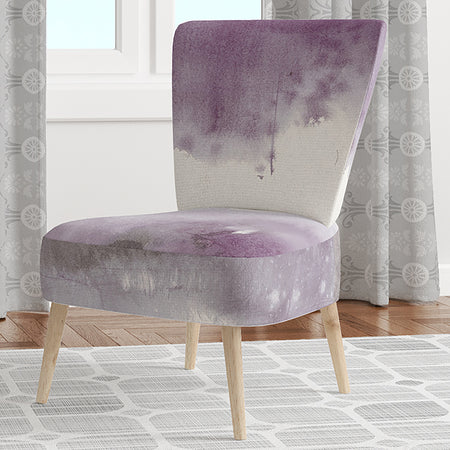 Midnight At The Lake III Amethyst And Grey - Upholstered Shabby Chic Accent Chair