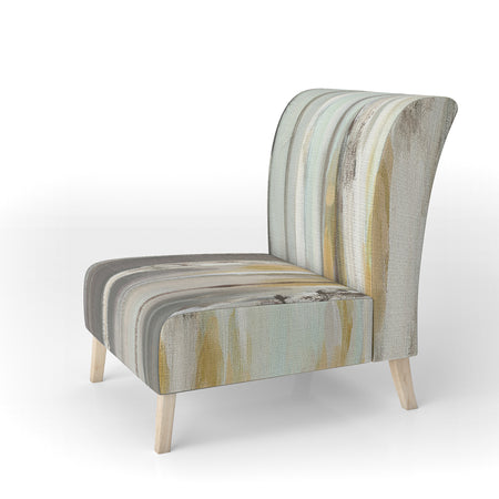 Silver And Yellow Birch Forest - Upholstered Cottage Accent Chair