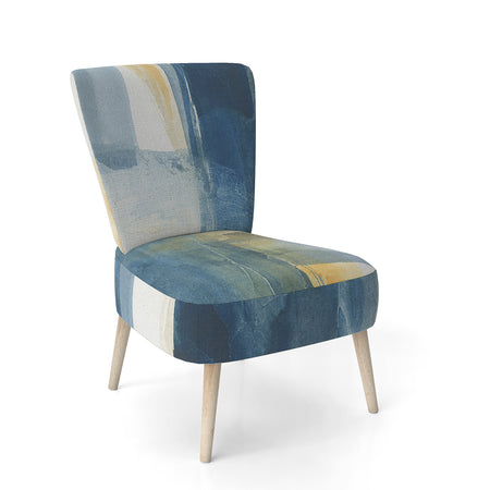 Indigo Panel VI - Upholstered Glam Modern Accent Chair