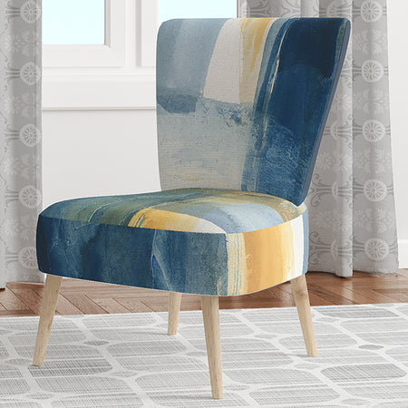 Indigo Panel VI - Upholstered Glam Modern Accent Chair
