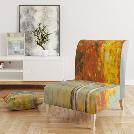 Autumn Landscape - Upholstered Farmhouse Accent Chair