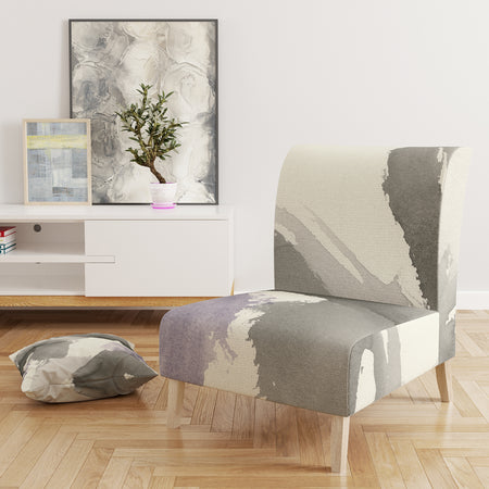 Minimal Geometric Gesture IV - Upholstered Transitional Accent Chair