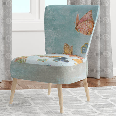 Butterflies Dancing I - Upholstered Wildlife Accent Chair