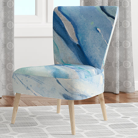 Blue Silver Spring I - Upholstered Modern Lake House Accent Chair