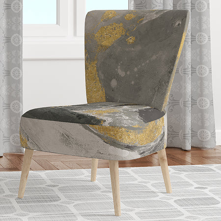 Marble Gold And Black II - Upholstered Modern Accent Chair