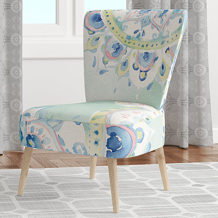 Watercolor Mandalas IV - Upholstered Floral Accent Chair