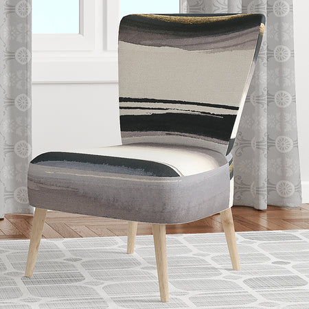 Gold Watercolor Amethyst I - Upholstered Modern Accent Chair