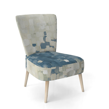 Geometric Blue Spots - Upholstered Modern Accent Chair
