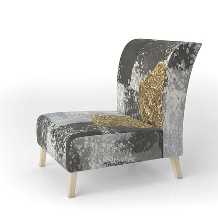 Gold Glamour Squares I - Upholstered Modern Accent Chair
