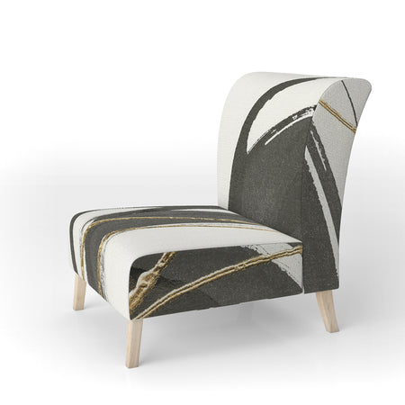 Gold Glamour Circle I - Upholstered Glam Accent Chair