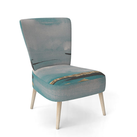 Glam Teal Watercolor I - Upholstered Modern Accent Chair