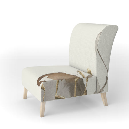 Gold Glam Squares III - Upholstered Modern Accent Chair
